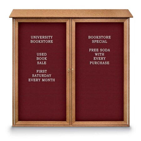 United Visual Products Indoor Enclosed Combo Board, 48"x36", Satin Frame/Burgundy & Keylime UVCB4836-BURGUN-KEYLIME